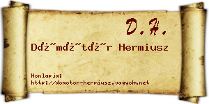 Dömötör Hermiusz névjegykártya